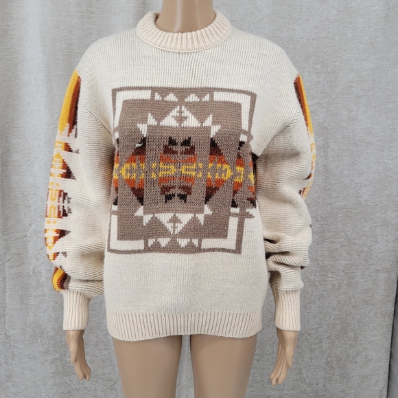 JcPenny Vintage 70s Aztec Acrylic Sweater - Picture 5 of 15